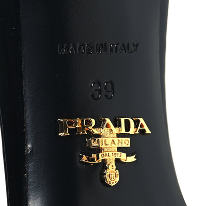 Prada Vernice Crystal Bow Pumps 39 Black 7 of 9