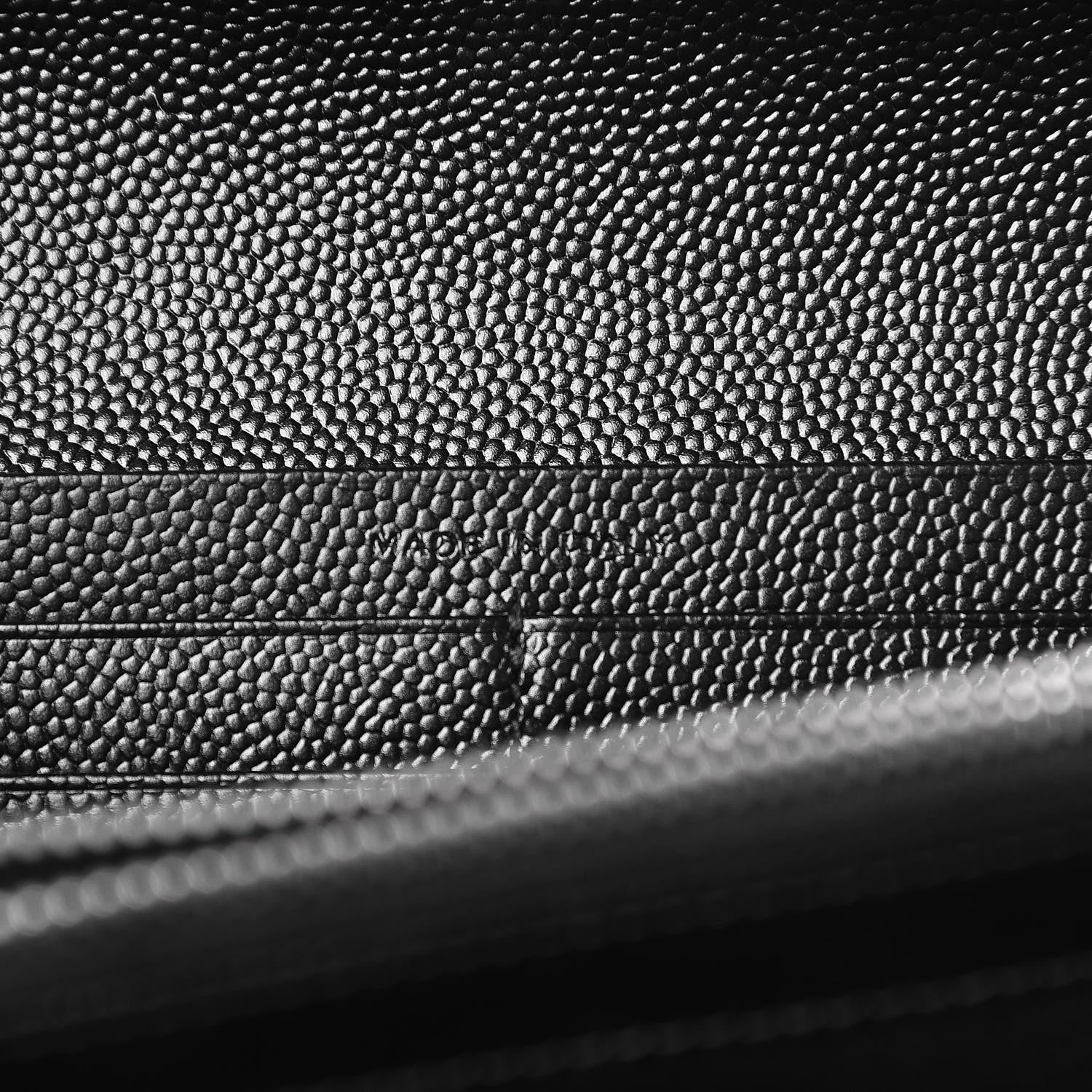 Saint Laurent Grain De Poudre Matelasse Chevron Small Monogram Chain Wallet Black 7 of 10