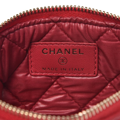 Chanel Lambskin Quilted Small Cosmetic Case Dark Pink 6 of 10