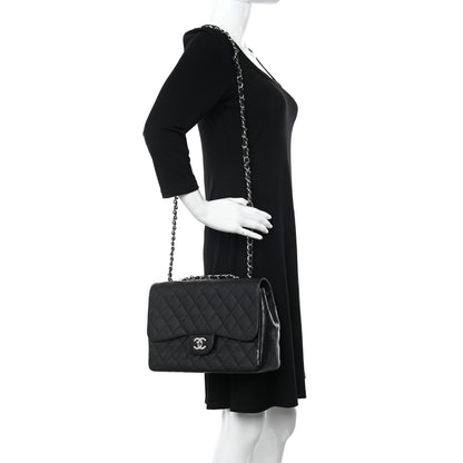 Chanel Caviar Quilted Jumbo Single Flap Black 2 of 10