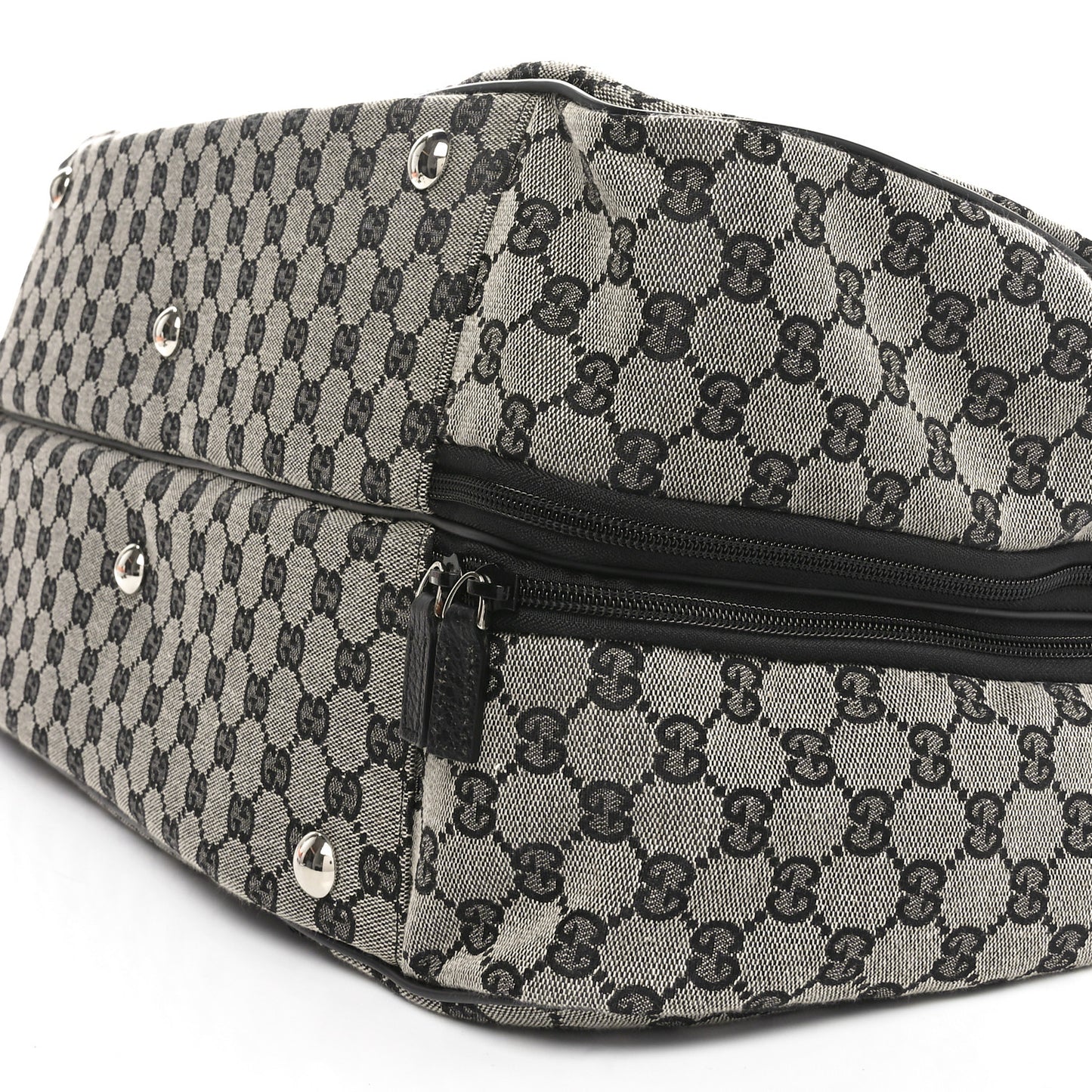 Monogram Textured Dollar Calfskin Suitcase Luggage Beige Black