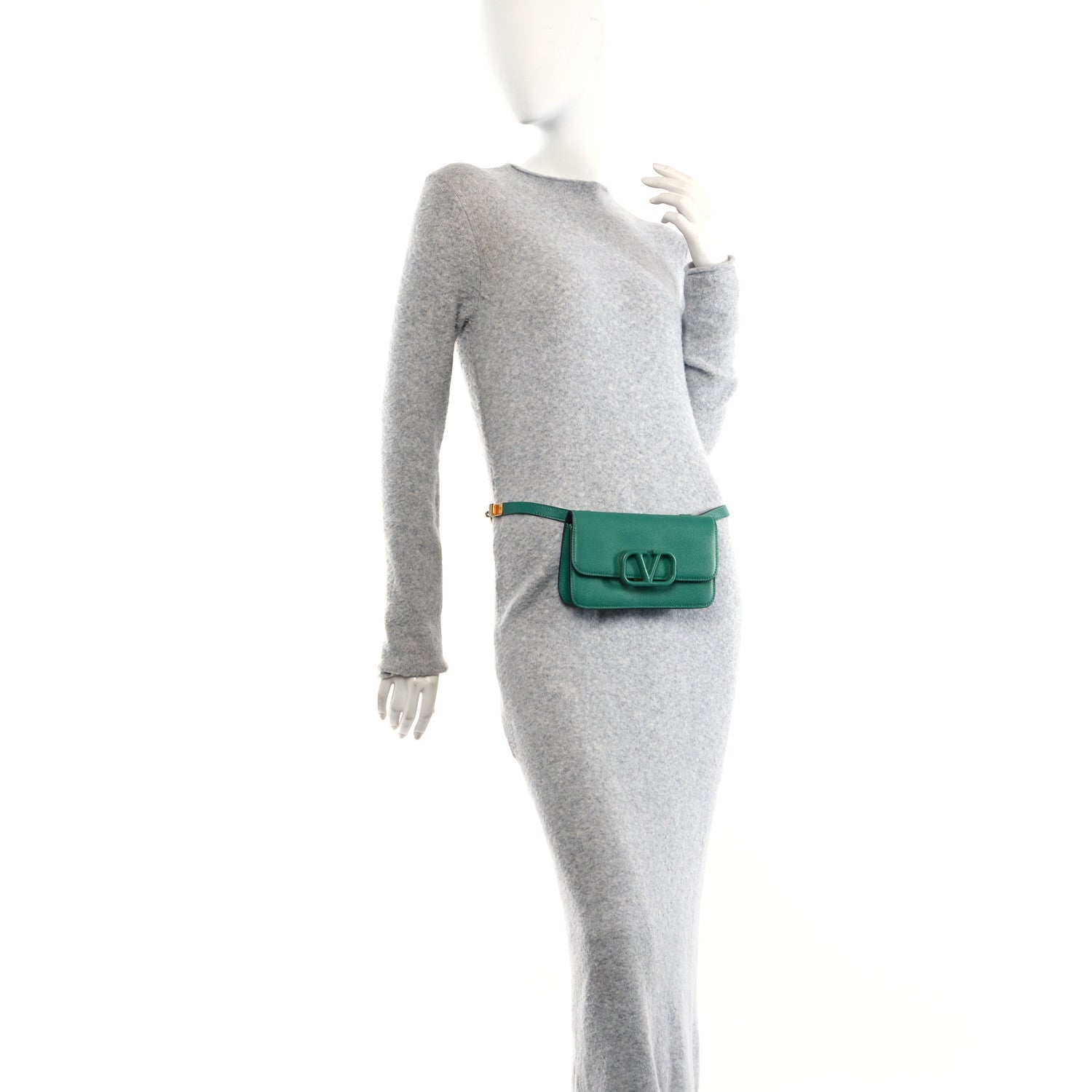 Valentino Garavani Grainy Calfskin VSling Belt Bag English Green 2 of 15