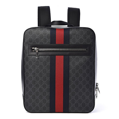 Gucci GG Supreme Monogram Web Tote Backpack Black Grey 1 of 12