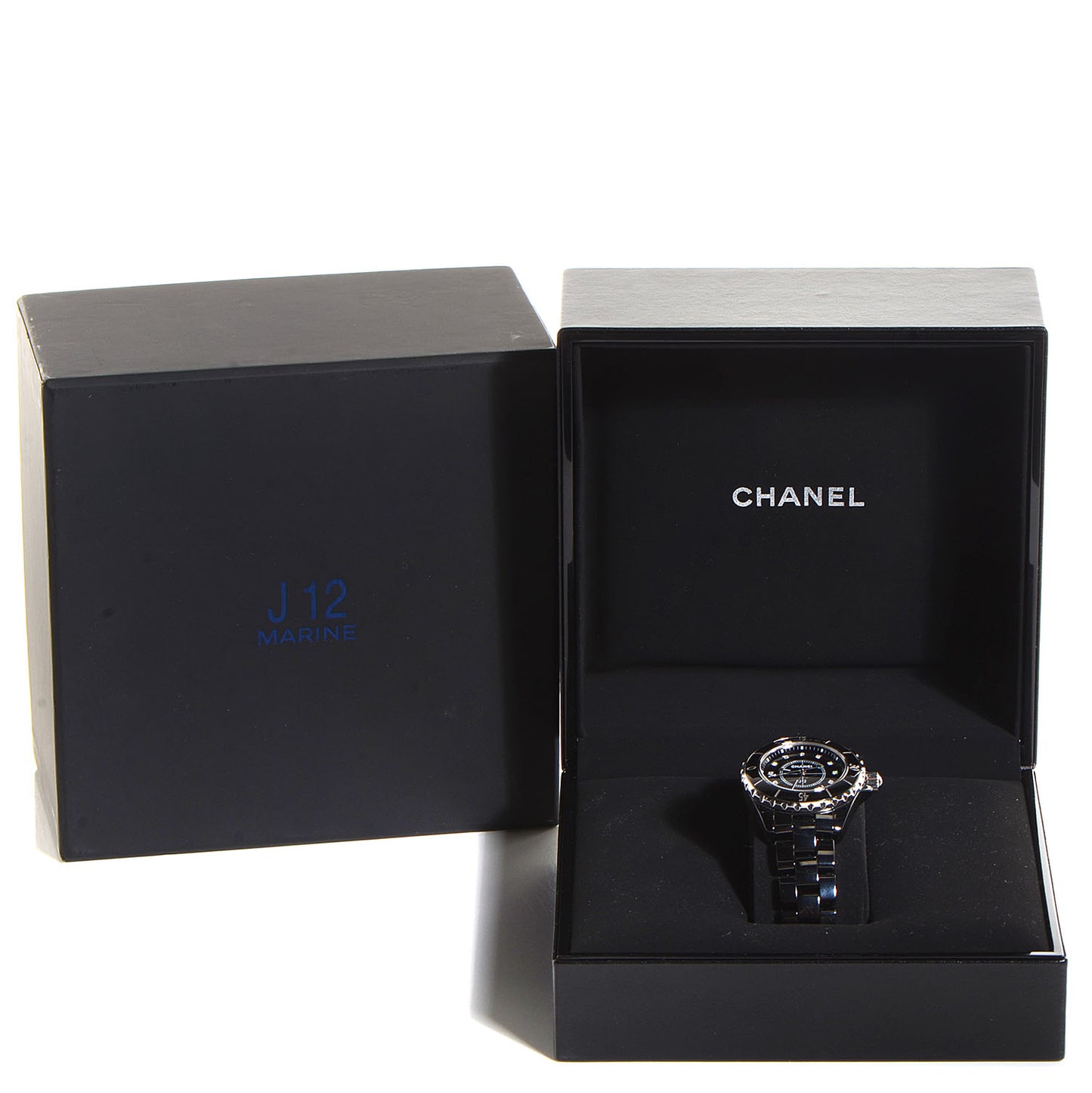 Stainless Steel Ceramic Diamond 33mm J12 Quartz Watch Black