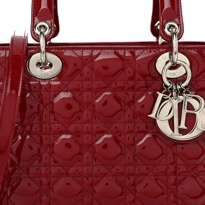 Christian Dior Patent Cannage Medium Lady Dior Red 8 of 10