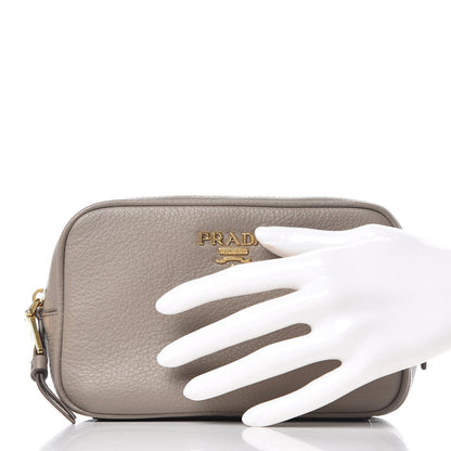 Prada Vitello Daino Cosmetic Pouch Argilla 2 of 9