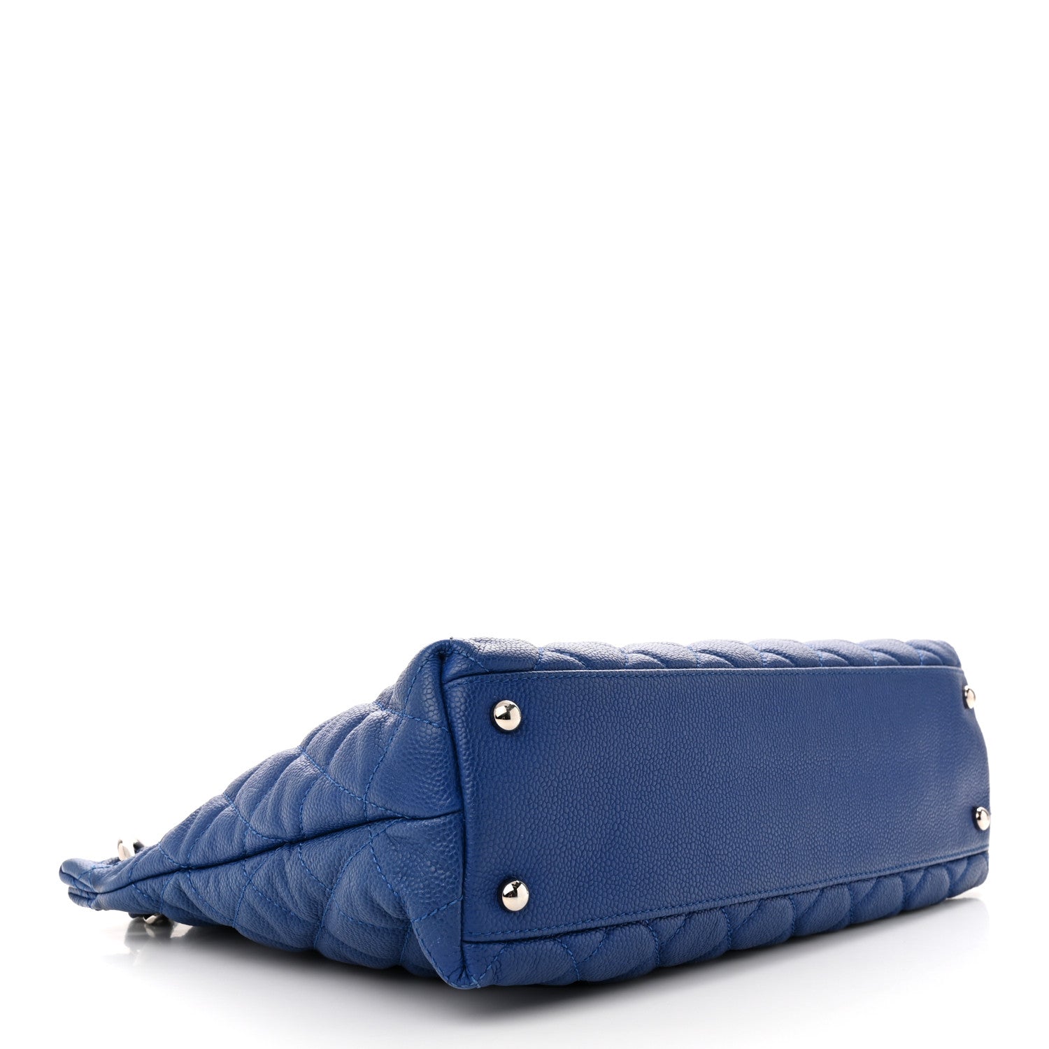 Chanel Caviar Quilted Easy Zip Tote Cobalt Blue 4 of 12