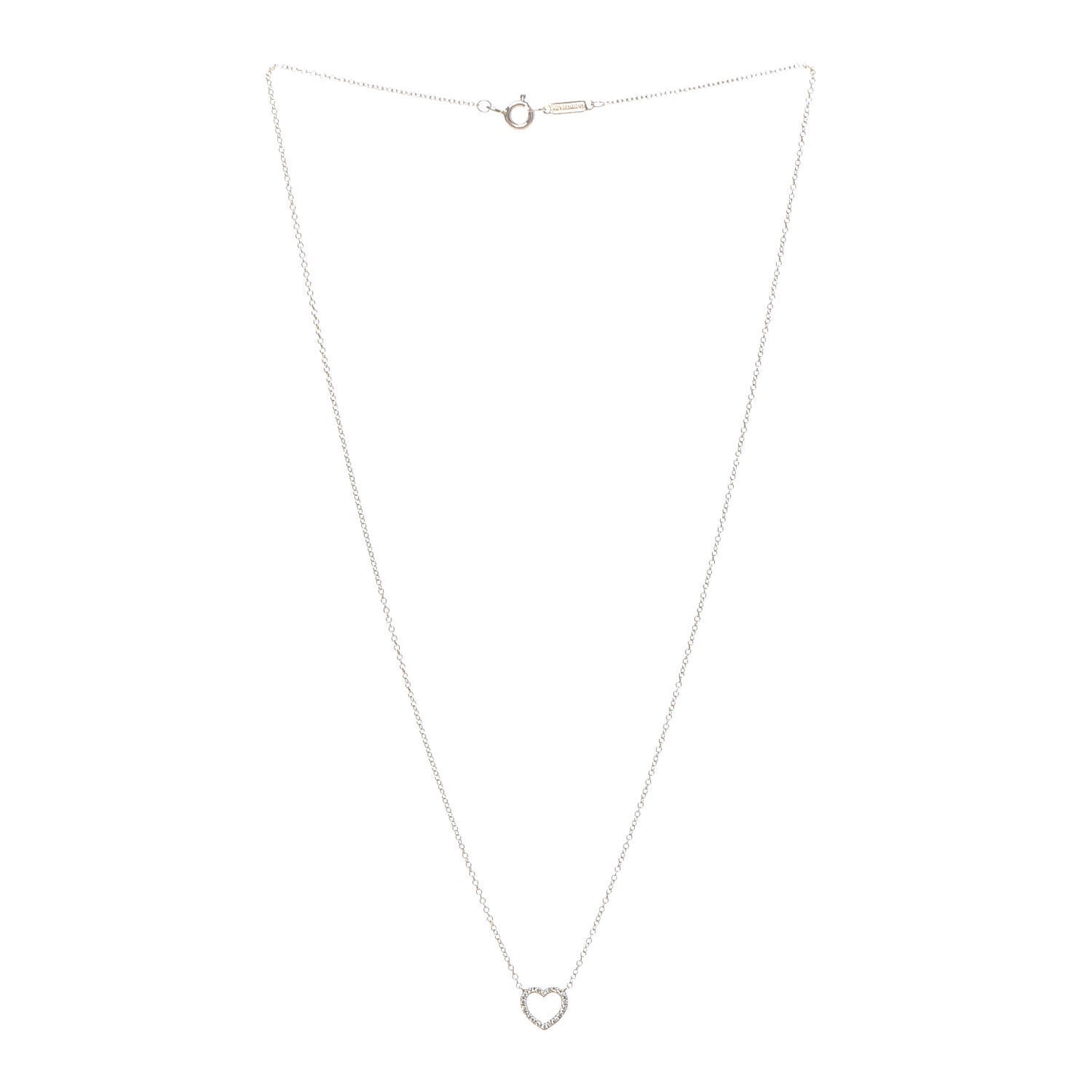 18K Rose Gold Diamond Metro Heart Pendant Necklace