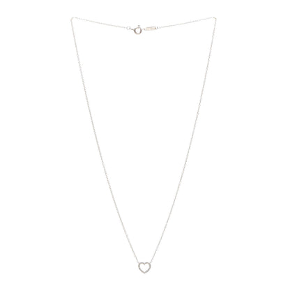 Tiffany 18K Rose Gold Diamond Metro Heart Pendant Necklace 3 of 6