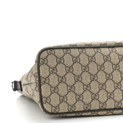 Gucci GG Supreme Monogram Small Zippered Tote Dark Brown 9 of 10