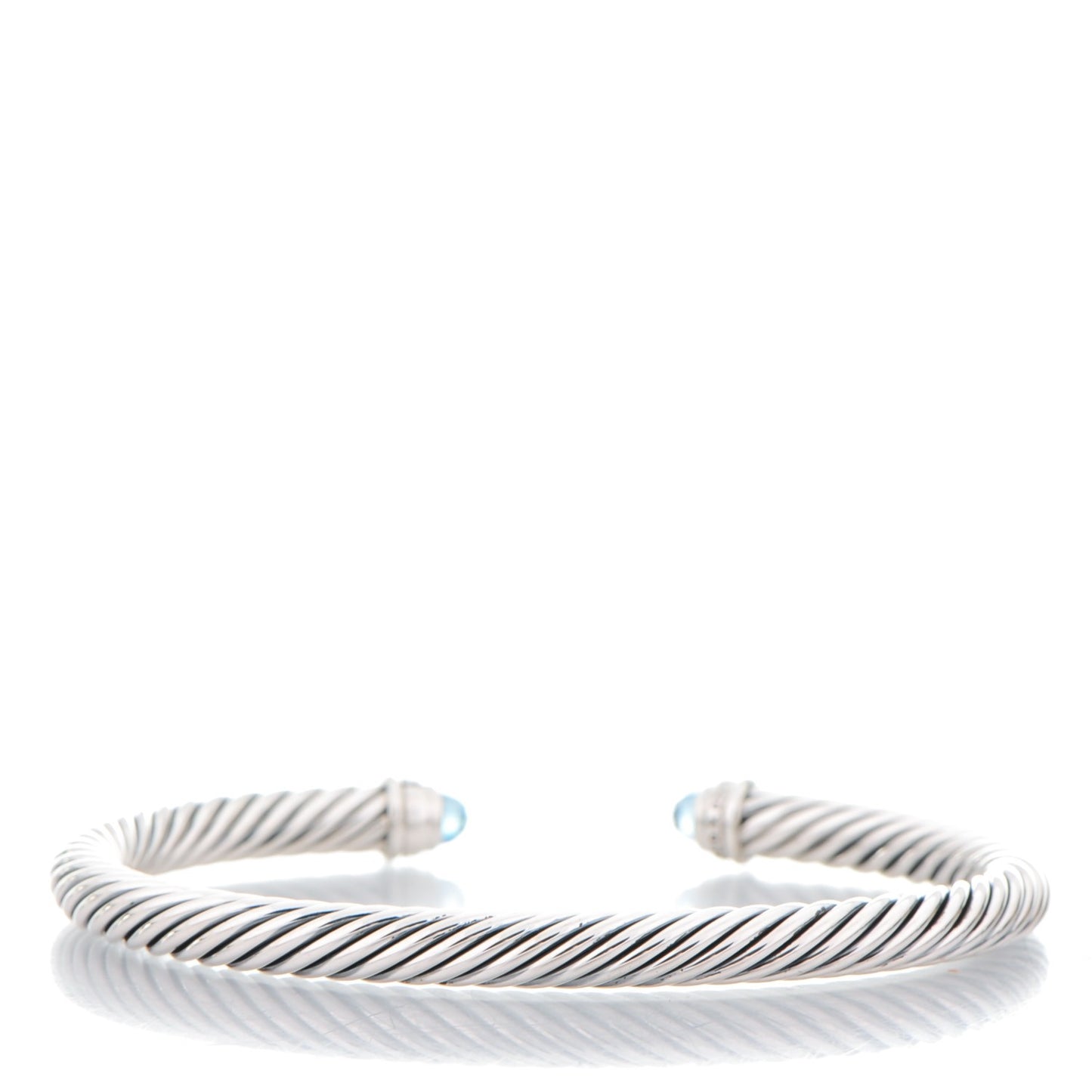 Sterling Silver Diamond Blue Topaz 5mm Cable Classics Bracelet