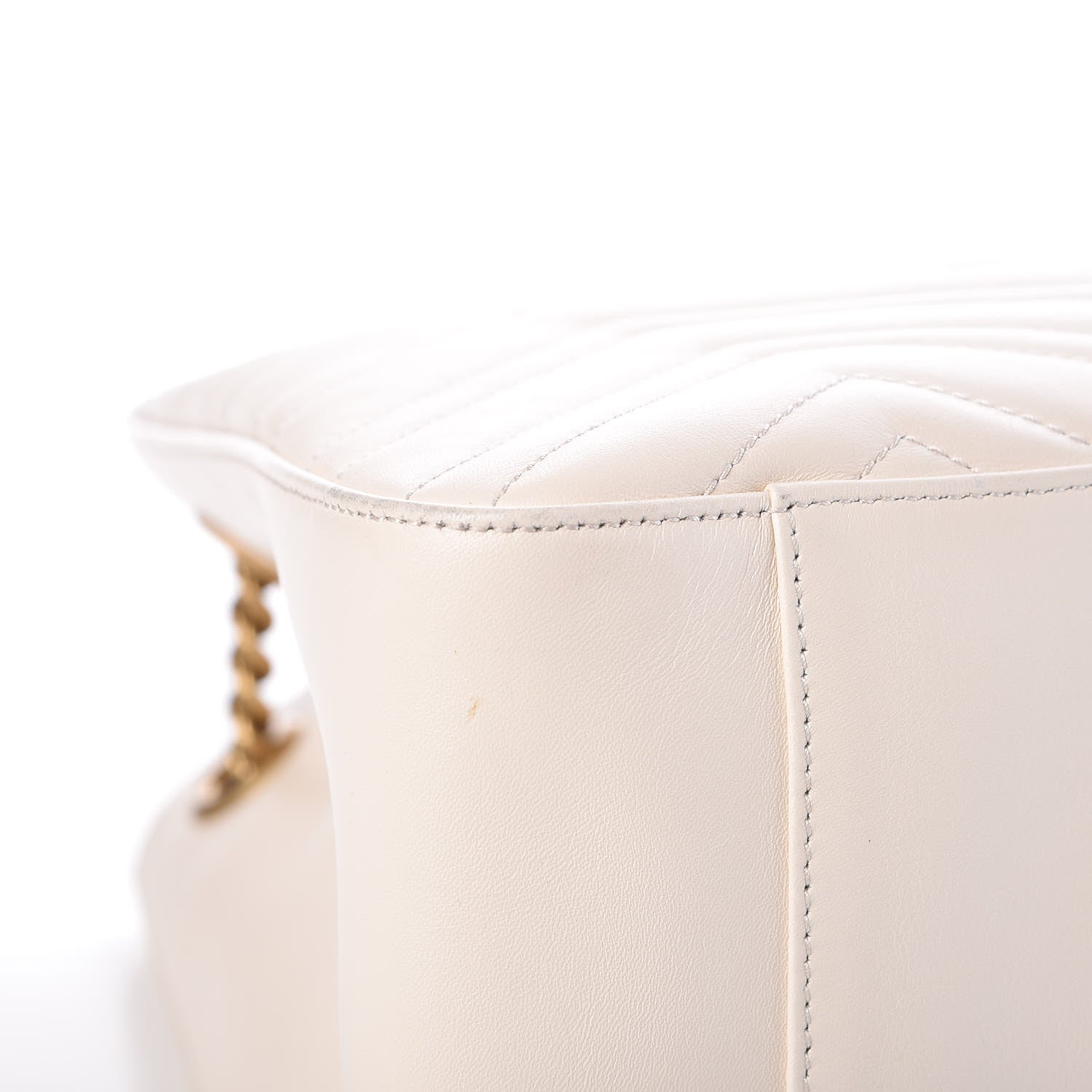 Gucci Calfskin Matelasse Medium GG Marmont Shoulder Tote Bag White 9 of 12