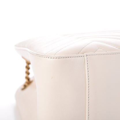 Gucci Calfskin Matelasse Medium GG Marmont Shoulder Tote Bag White 9 of 12
