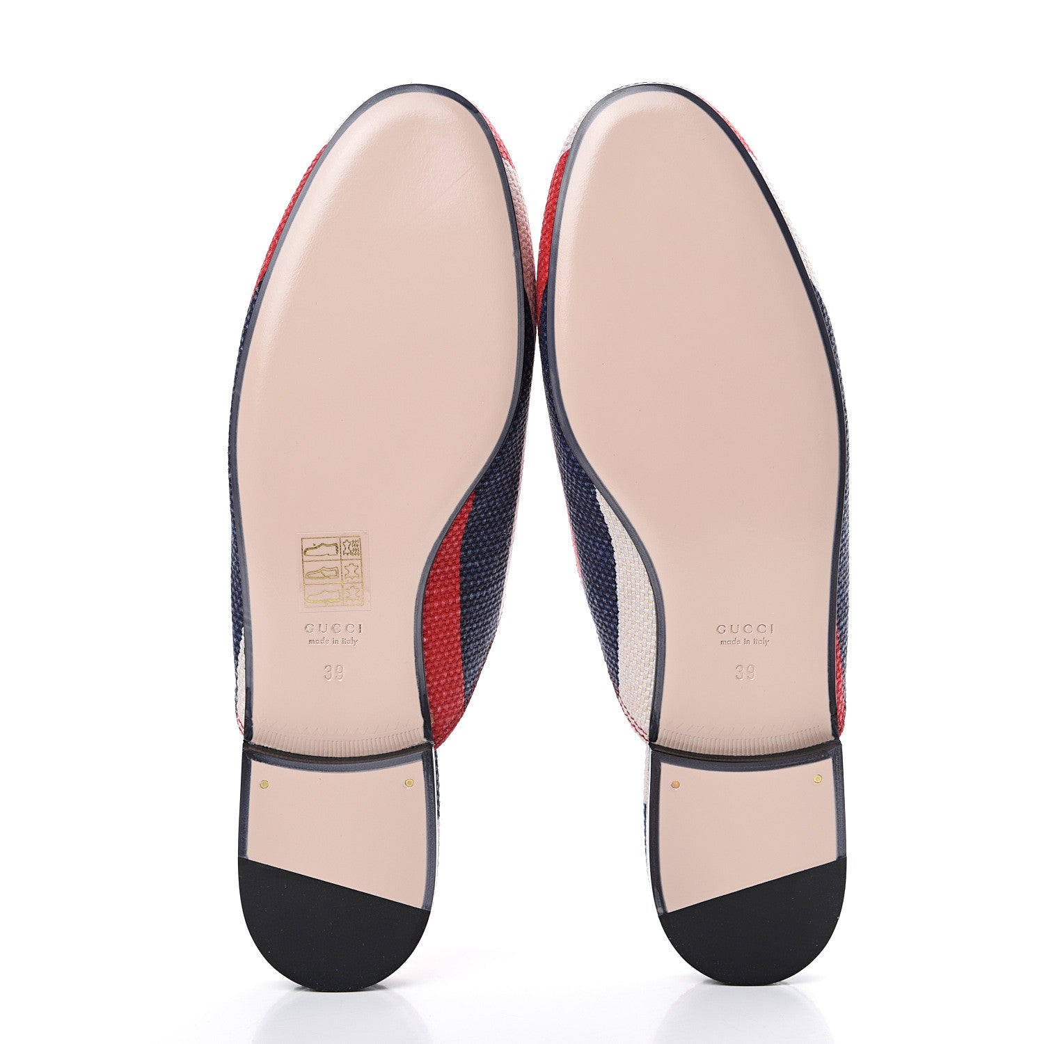 Gucci Canvas Sylvie Stripe Womens Princetown Slippers 39 Mystic White Hibiscus Red Maritime 5 of 8