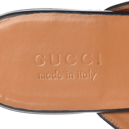 Gucci Calfskin Tiger Embroidered Mens Princetown Slippers 7 Black 9 of 19