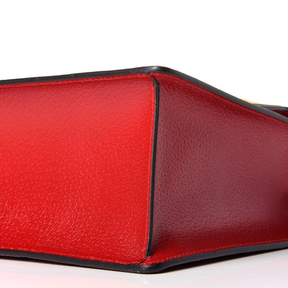 Gucci Calfskin Bamboo Web Medium Falena Moth Top Handle Bag Hibiscus Red 9 of 9