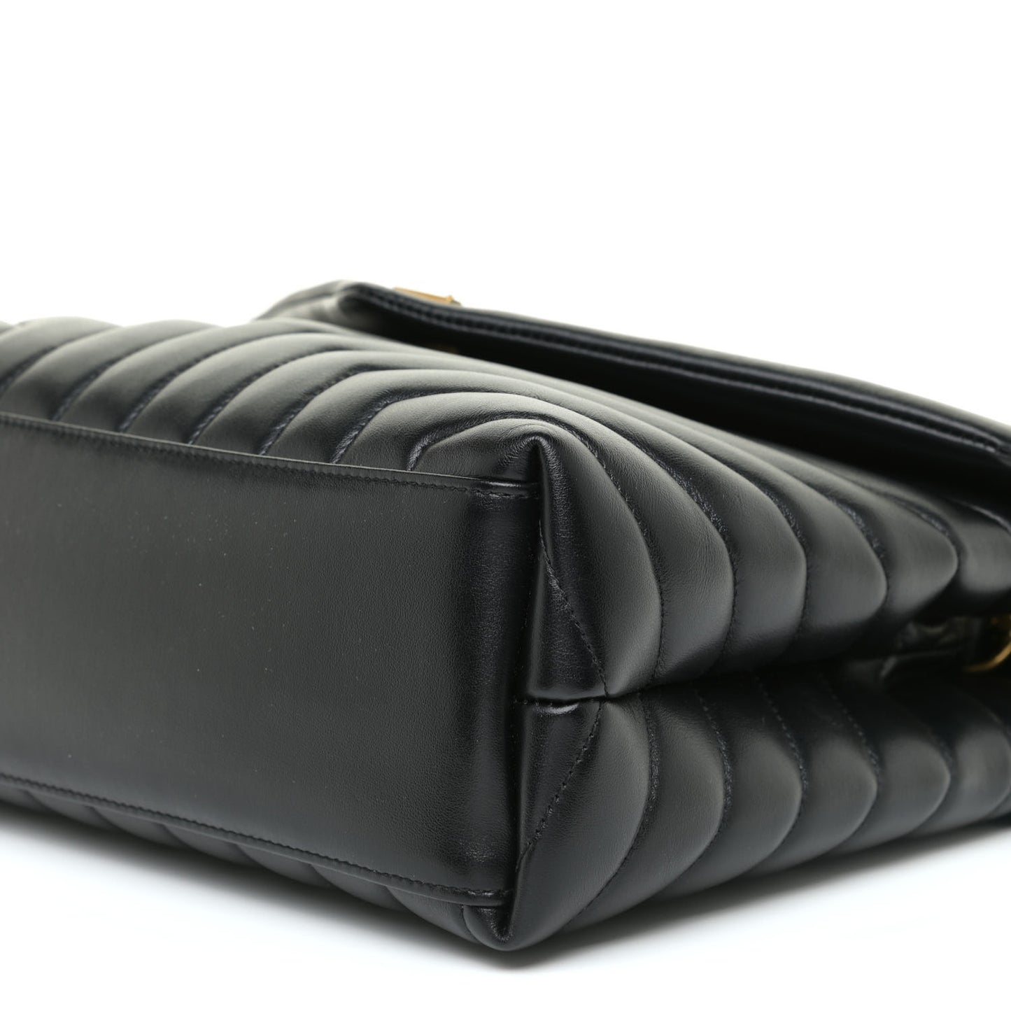 Calfskin Y Quilted Monogram Medium Loulou Chain Satchel Black