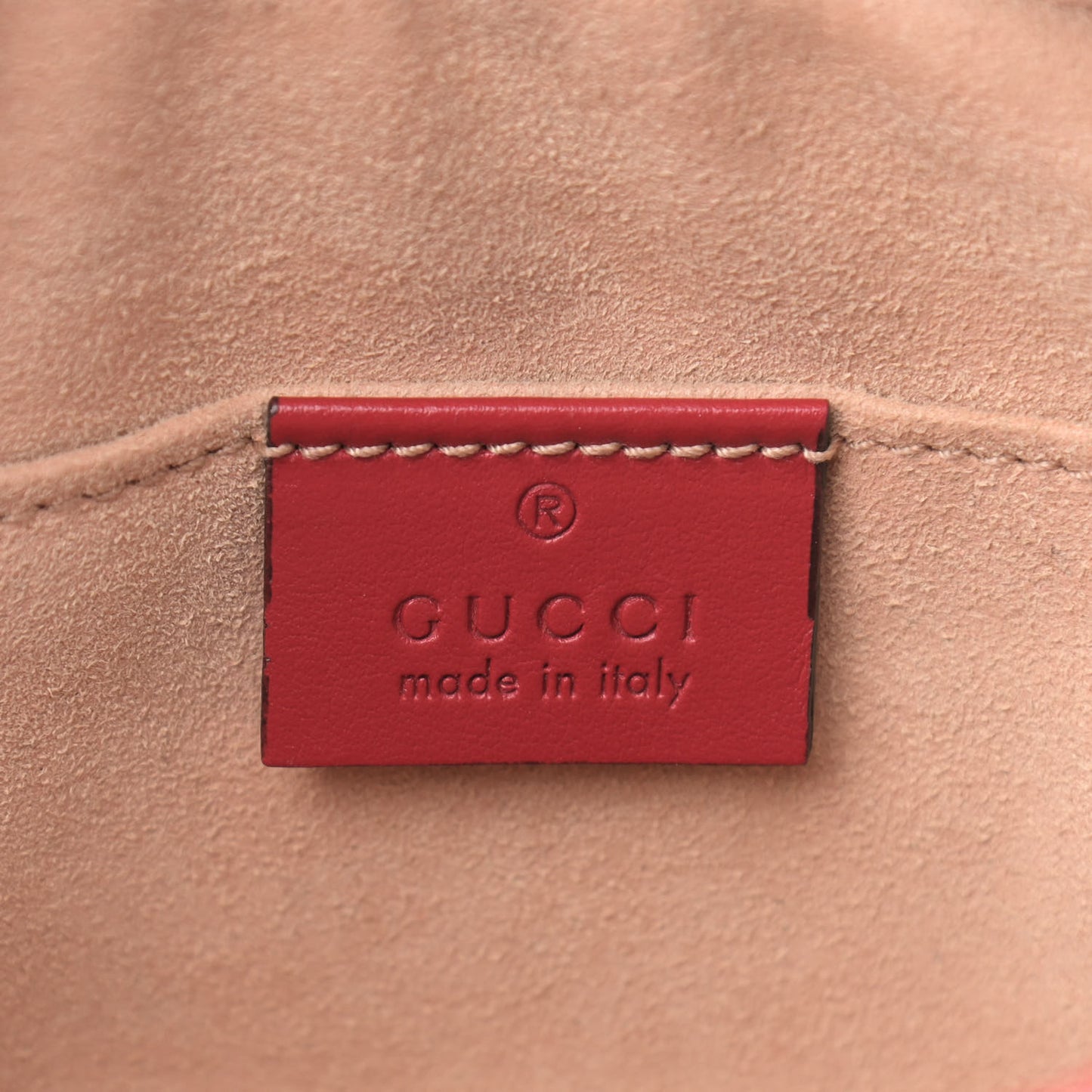 Calfskin Matelasse Mini GG Marmont Chain Shoulder Bag Hibiscus Red