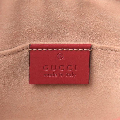 Gucci Calfskin Matelasse Mini GG Marmont Chain Shoulder Bag Hibiscus Red 6 of 9