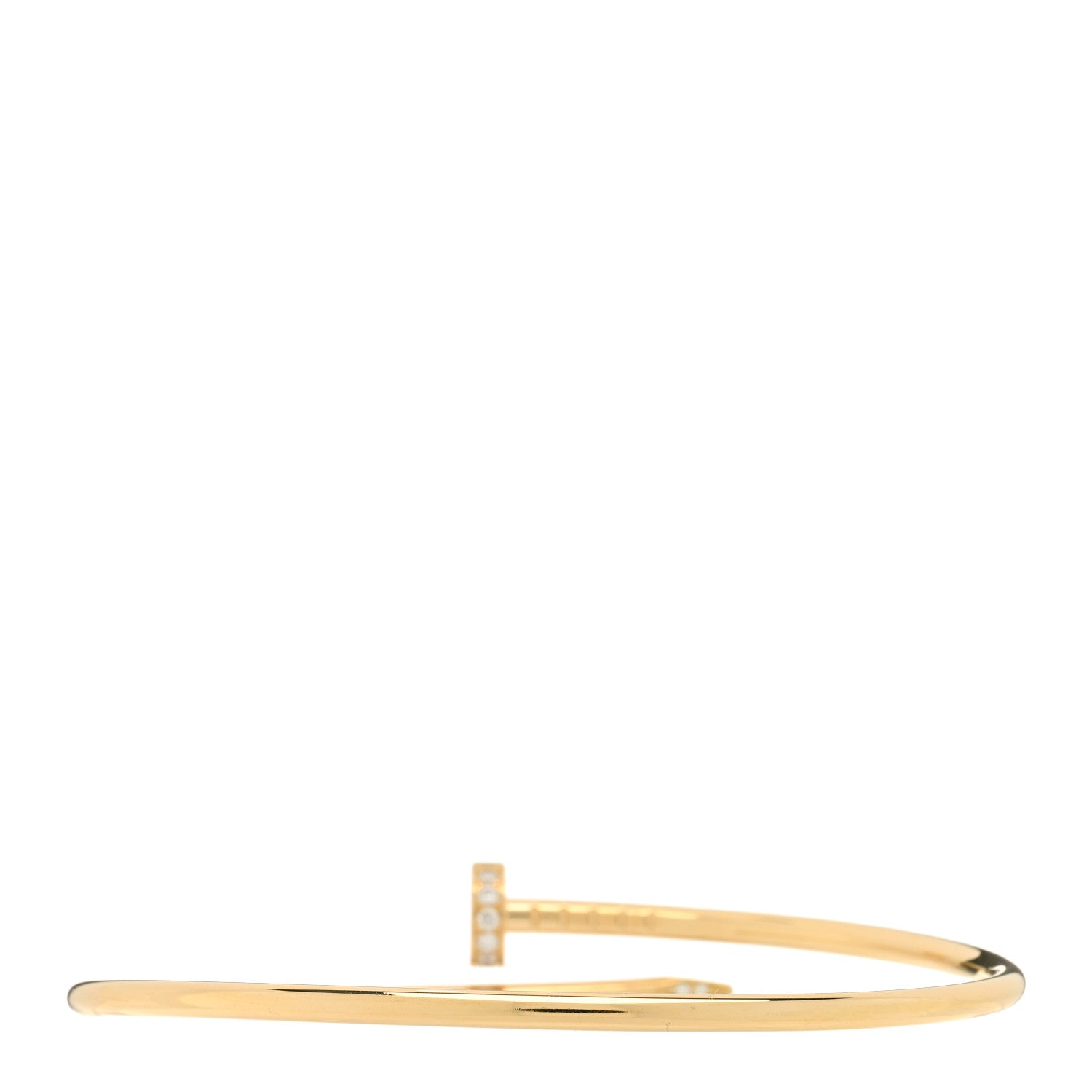 Cartier 18K Yellow Gold Diamond Small Juste Un Clou Bracelet 17 2 of 3