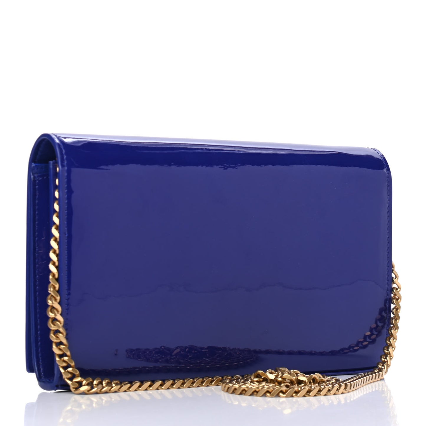 Patent Calfskin Monogram Kate Wallet On Chain Royal Blue