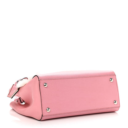 Fendi Vitello Elite Flamingo Mink Monster Charm Petite 2Jours Tote Pink Multicolor 4 of 14