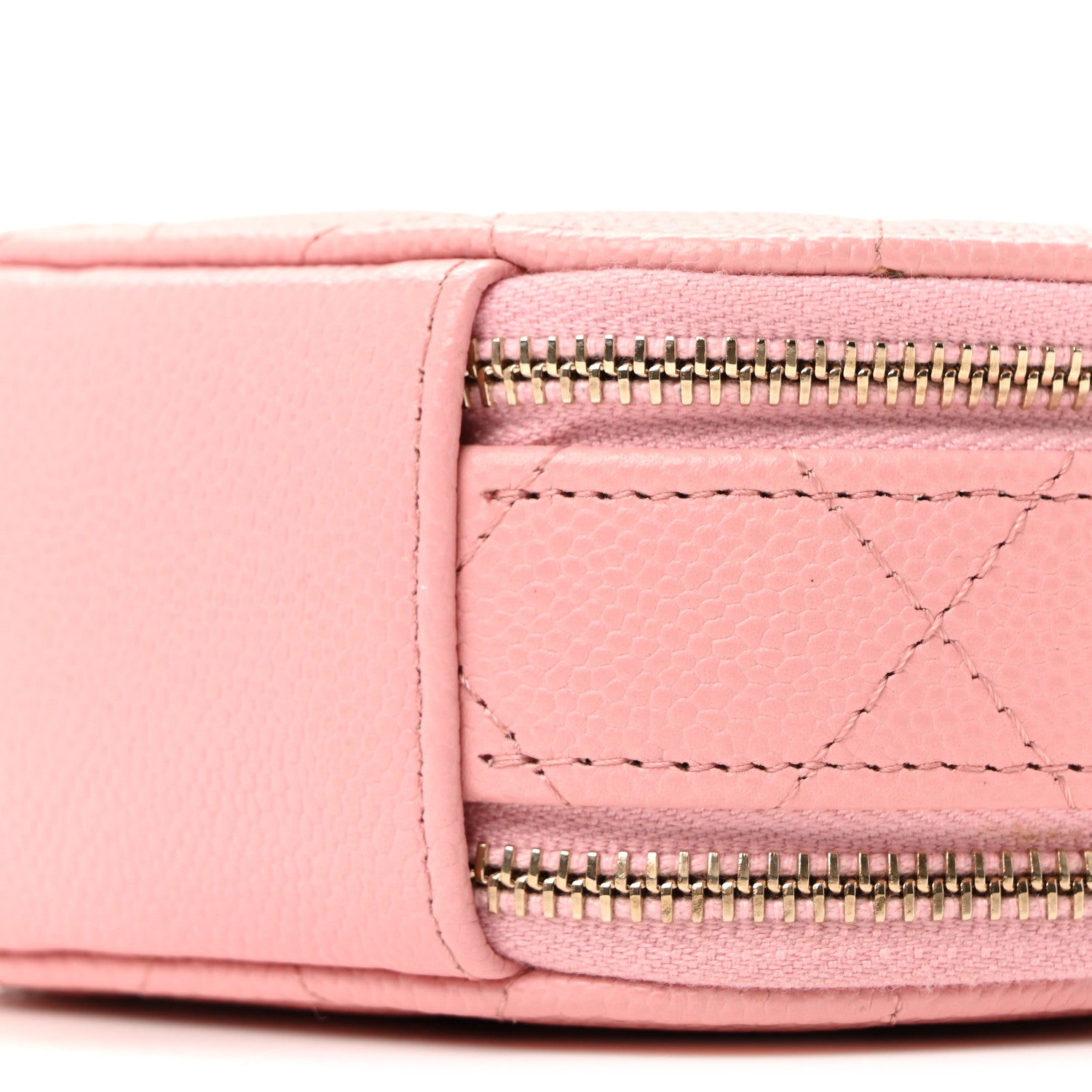Chanel Caviar Quilted Round Handle With Care Vanity With Chain Pink 30 of 31
