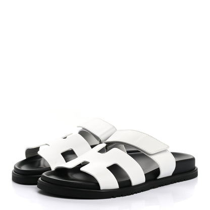 Hermes Calfskin Womens Chypre Sandals 39 White 3 of 9