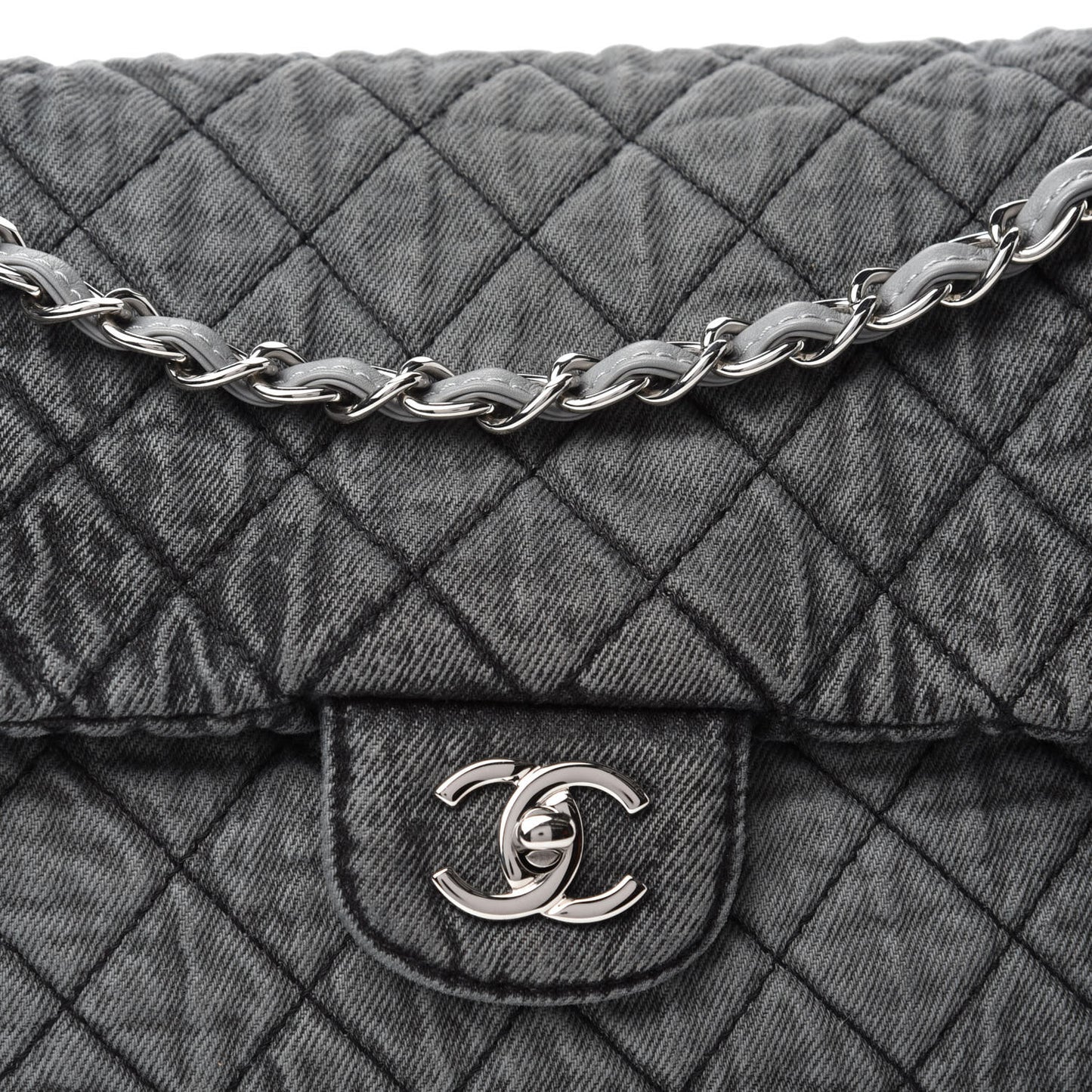 Denim Quilted Denimpression Flap Grey Black