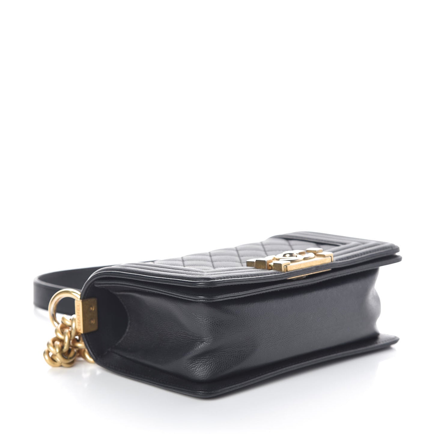 Caviar Quilted Small Boy Flap Black