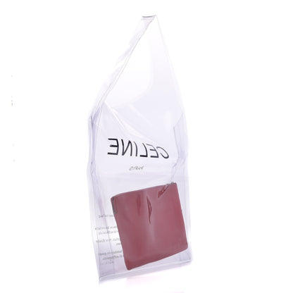Celine Plastic Bag with Cloudy Lambskin Solo Zip Pouch Clutch Pink 3 of 12