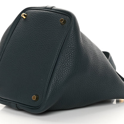 Hermes Taurillon Clemence Picotin Lock 18 PM Vert Cypress 10 of 15