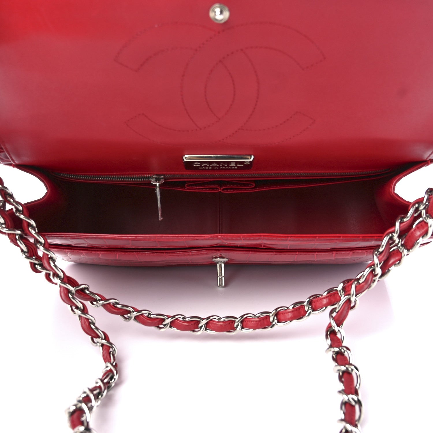 Chanel Alligator Jumbo Double Flap Red 5 of 12