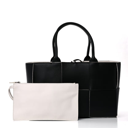 Bottega Veneta Nappa Maxi Intrecciato Small Arco Tote Black White 2 of 10