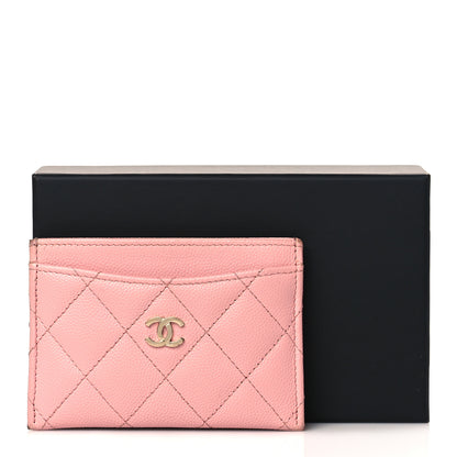 Chanel Caviar Quilted Card Holder Pink 14 of 14