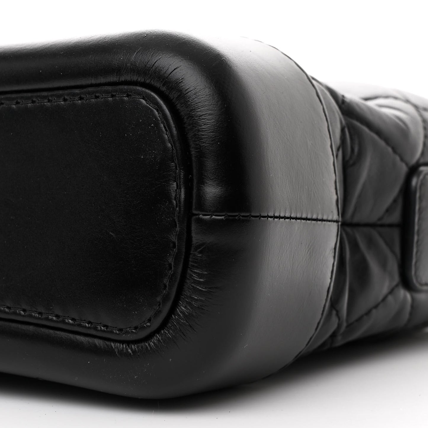 Aged Calfskin Quilted Small Gabrielle Hobo Black