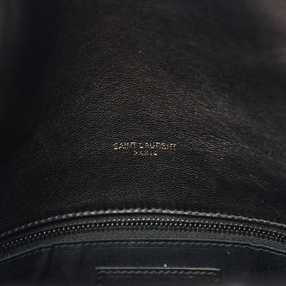 Saint Laurent Lambskin Quilted Medium Loulou Puffer Monogram Chain Satchel Black 7 of 11