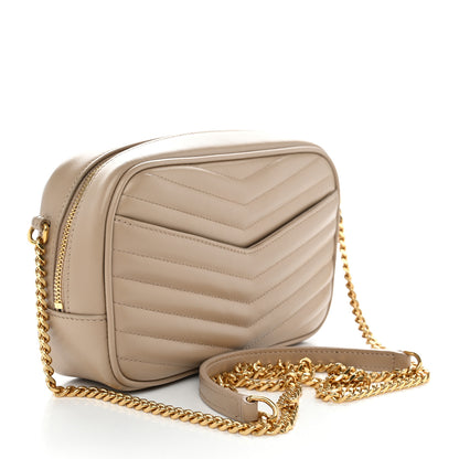 Saint Laurent Calfskin Matelasse Monogram Mini Lou Camera Bag Dark Beige 3 of 10