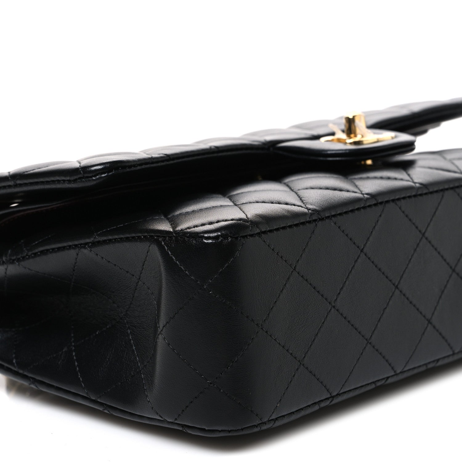 Chanel Lambskin Quilted Medium Double Flap Black 8 of 10