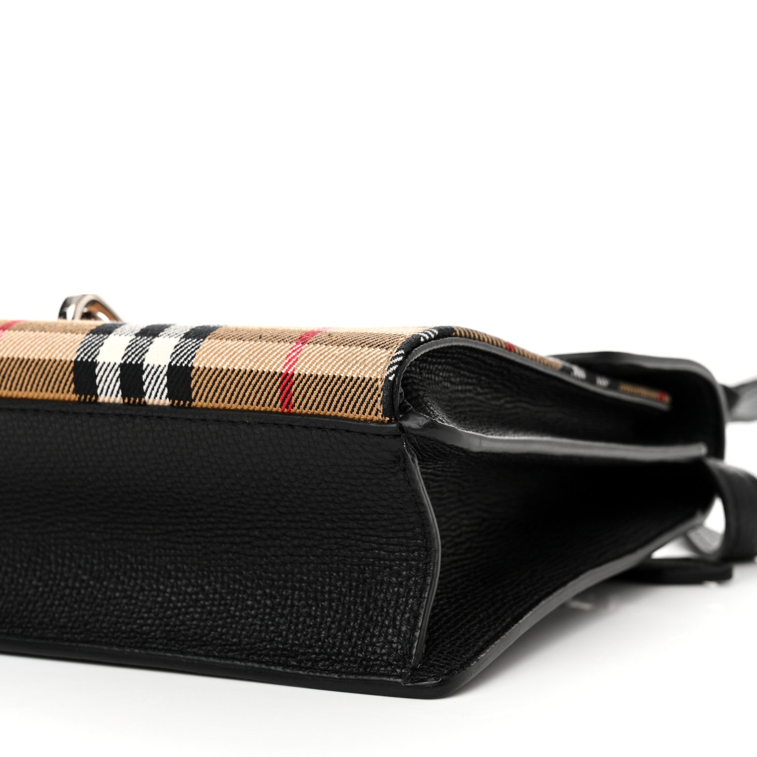 Burberry Derby Calfskin Vintage Check Small Macken Crossbody Bag Black 10 of 10