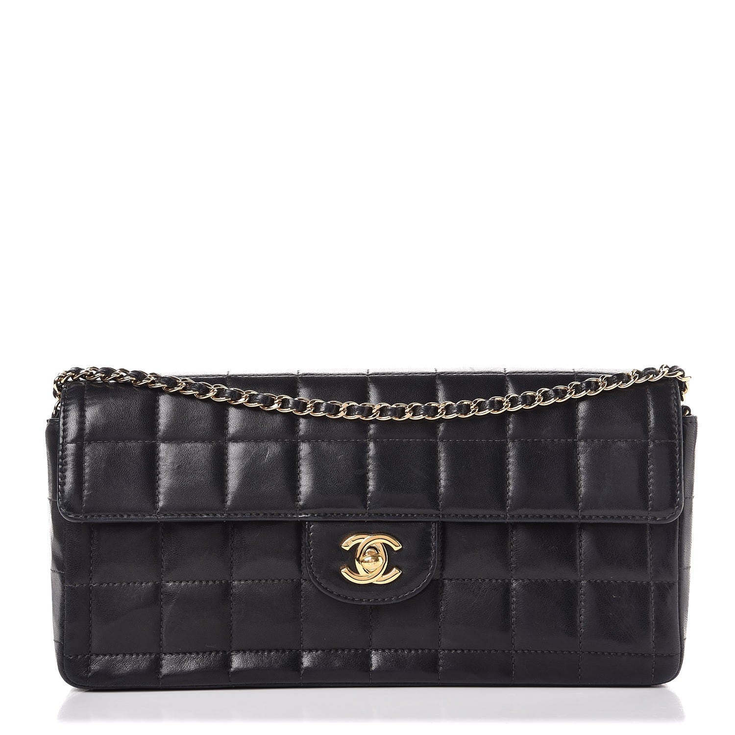 Chanel Lambskin East West Chocolate Bar Flap Black 1 of 15