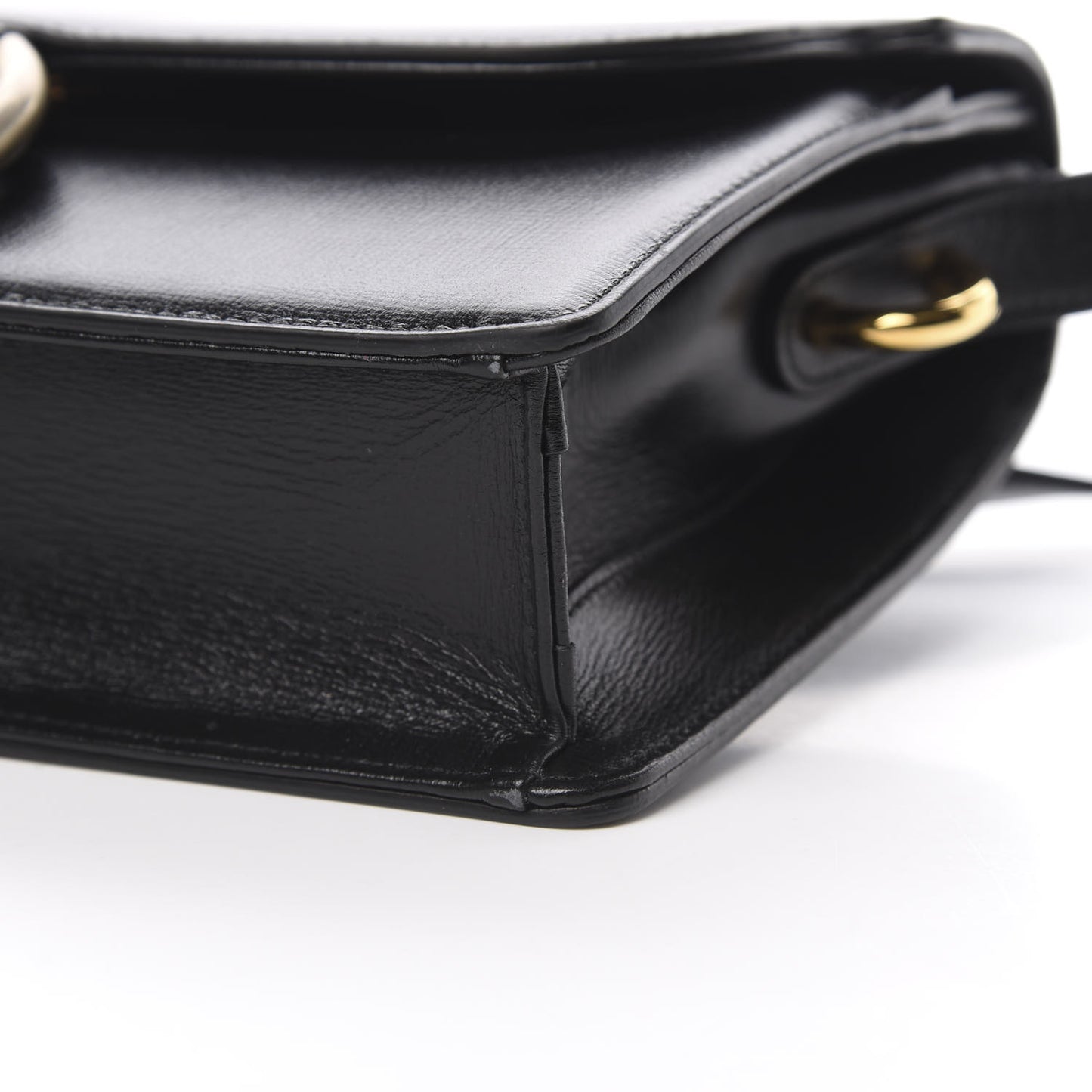 Textured Calfskin Small Torchon GG Ring Shoulder Bag Black