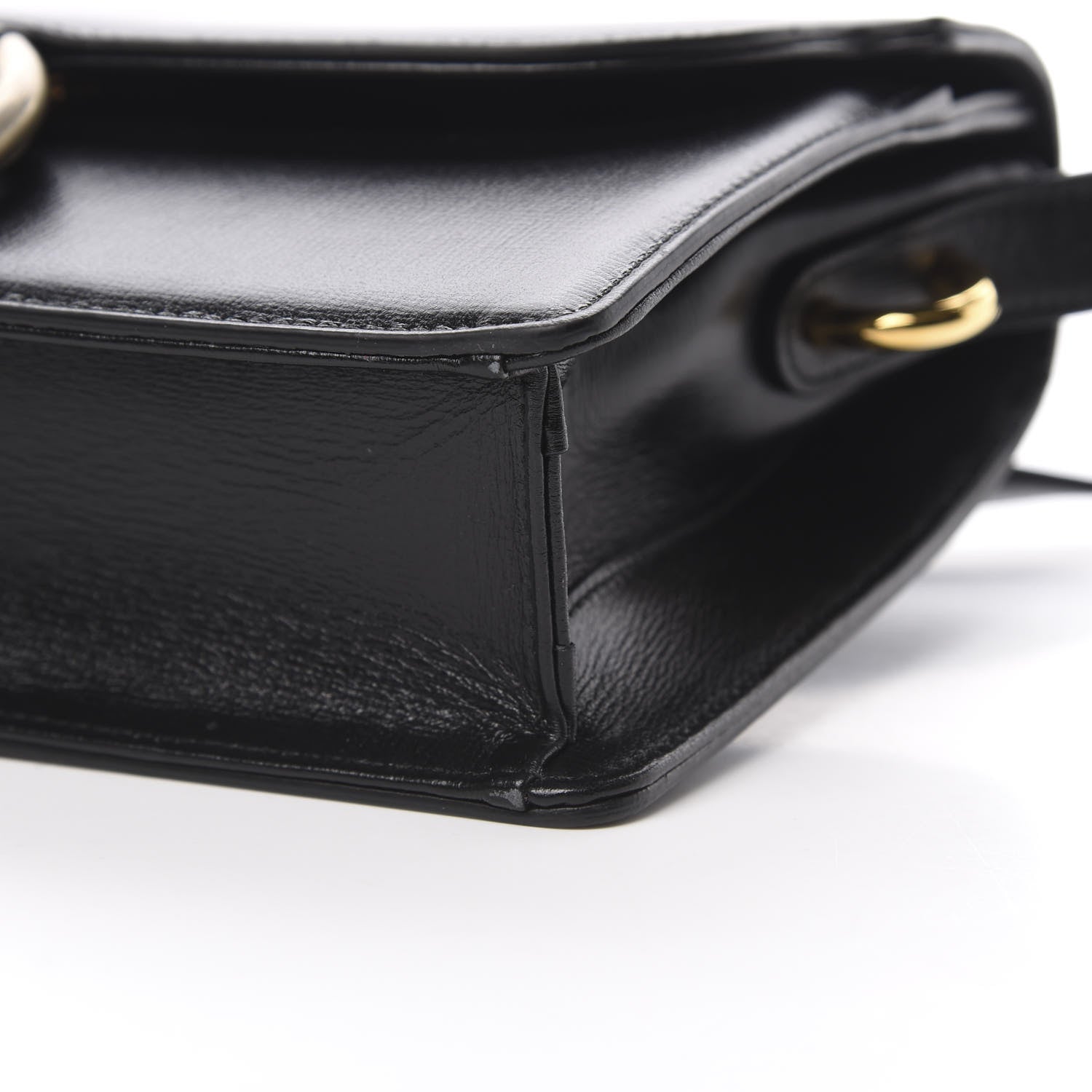 Gucci Textured Calfskin Small Torchon GG Ring Shoulder Bag Black 10 of 13