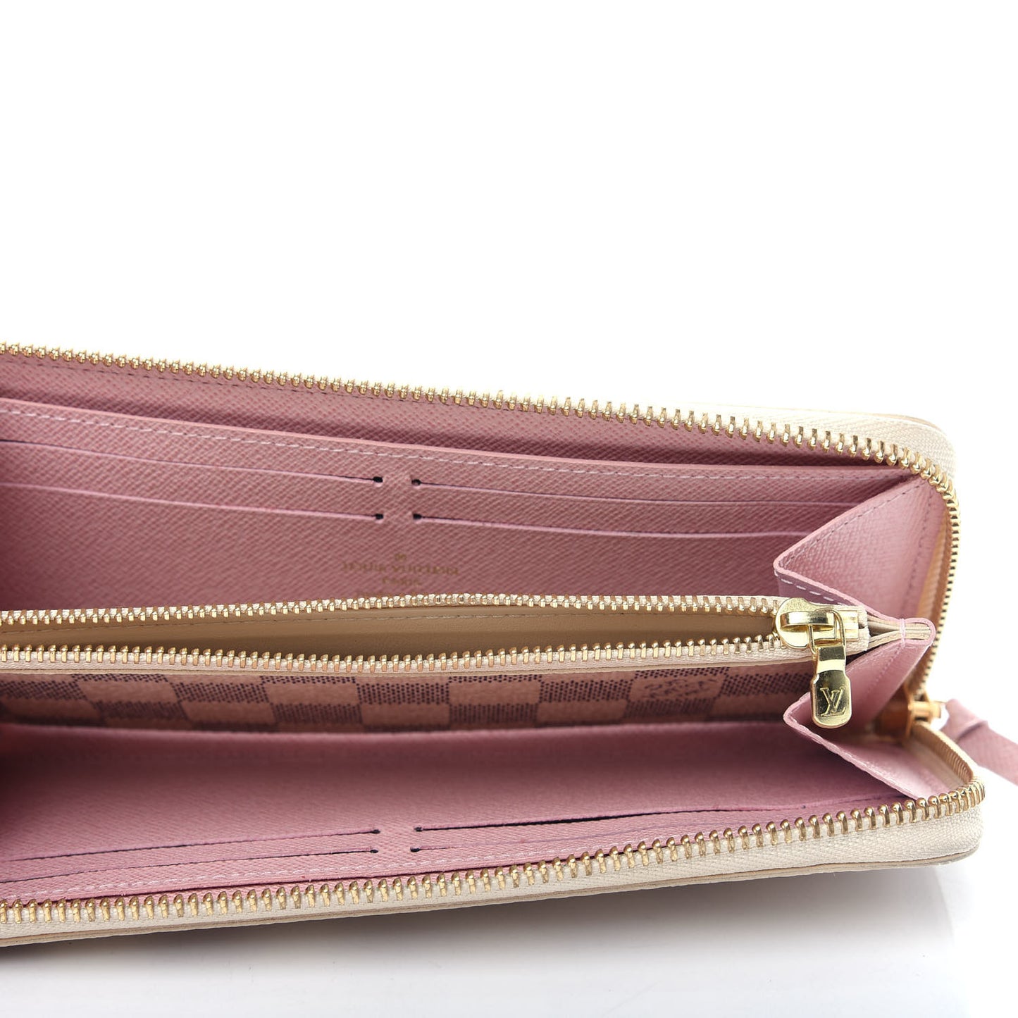 Damier Azur Clemence Wallet Rose Ballerine