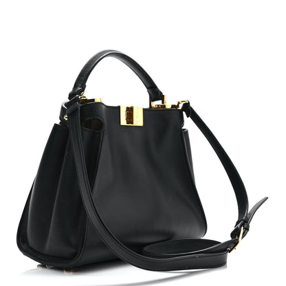 Fendi Vitello Tahiti Burro Medium Peekaboo Iconic Essentially Satchel Black Corda 3 of 9