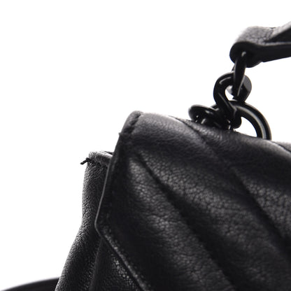 Saint Laurent Sheepskin Matelasse Chevron Monogram College Chain Wallet Black 9 of 9
