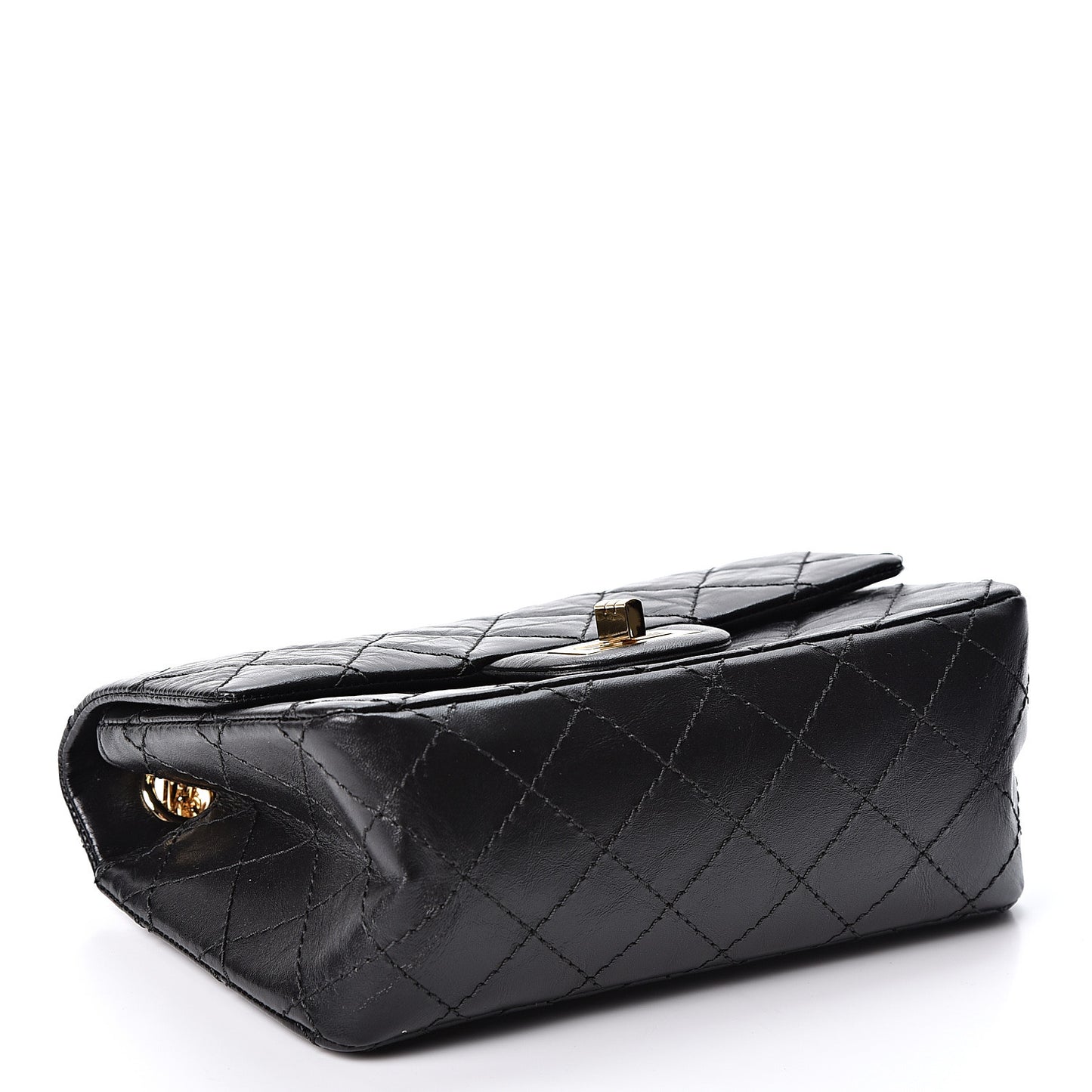 Aged Calfskin Quilted 2.55 Reissue Mini Flap Black