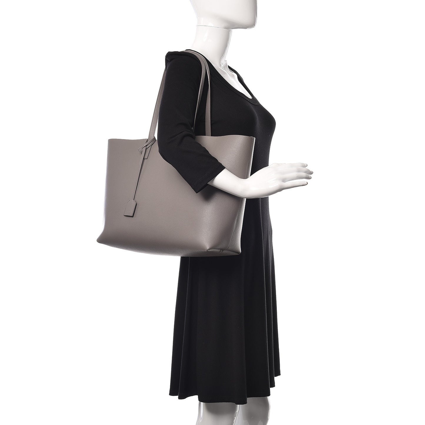 Calfskin Large Shopping Tote Pebble