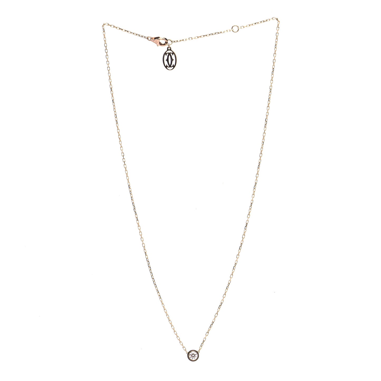 18K Pink Gold Diamond LM D'Amour Pendant Necklace