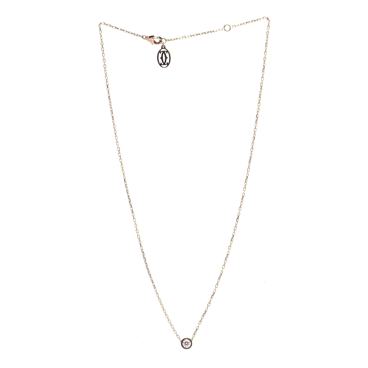 Cartier 18K Pink Gold Diamond LM D'Amour Pendant Necklace 2 of 3
